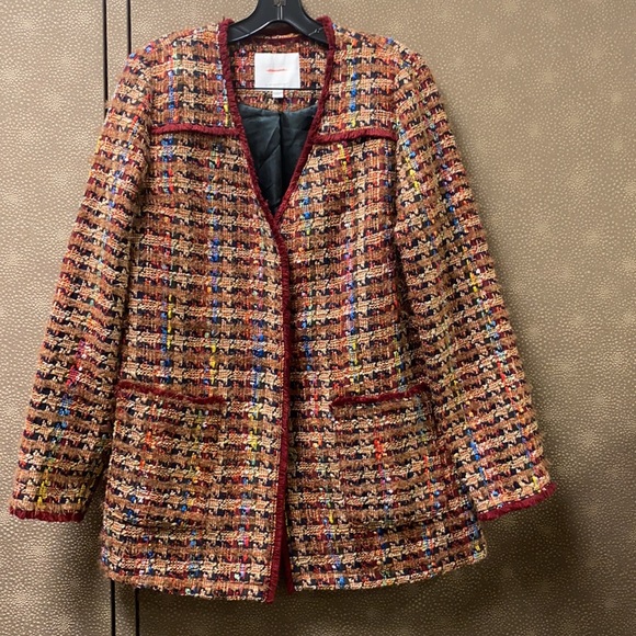 🔥🔥🔥Anthropologie Harlequin Tweed Blazer Jacket - Picture 8 of 16